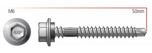 SCREW VORTEX ROOF HEX SEAL C4 M6.2-13 X 50 LOFT 